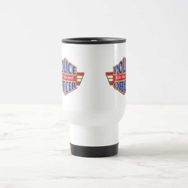 Police Officer's Personalized Travel Coffee Mug with Handle