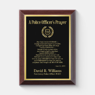 Custom Police Officers Prayer Frame, Academy Grad Award Plaque