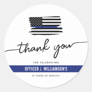 Custom Police Retirement Celebration Classic Round Sticker