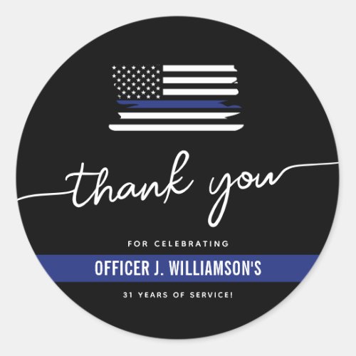 Custom Police Retirement Celebration Classic Round Sticker