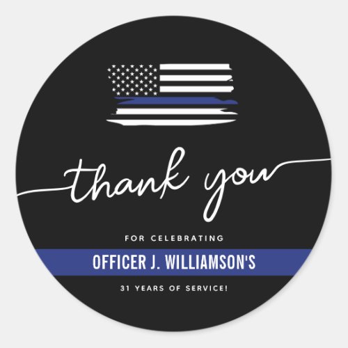 Custom Police Retirement Celebration Classic Round Sticker