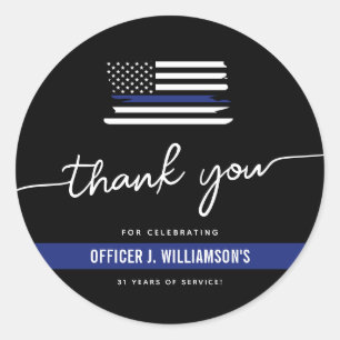 Custom Police Retirement Celebration Classic Round Sticker