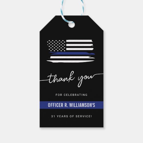 Custom Police Retirement Celebration Gift Tags