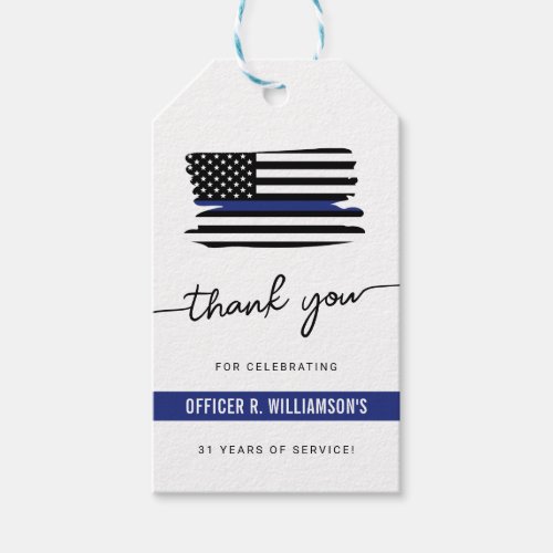 Custom Police Retirement Celebration Gift Tags