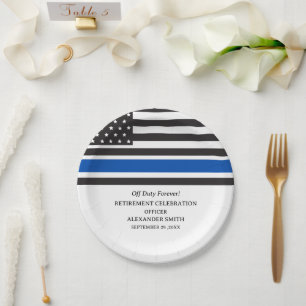 Custom Police Retirement Party Paper Plates
