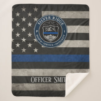 Custom Police Thin Blue Line Blanket