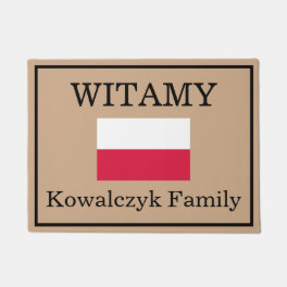 Custom Polish Flag Family Name Door Mat