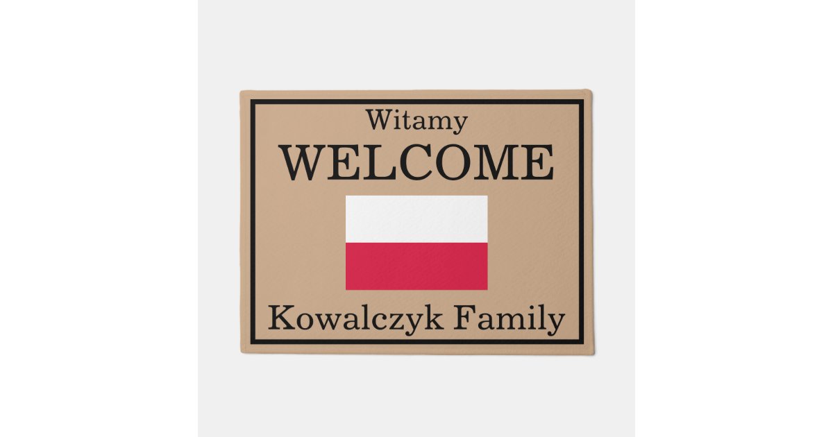 Custom Polish Flag Family Name Door Mat Zazzle