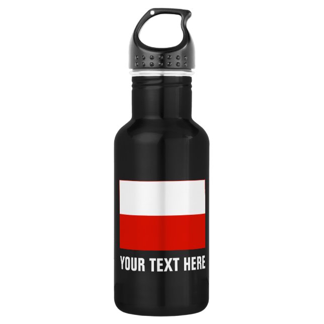 Custom Polish flag water bottles for Poland (Front)