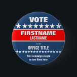 Custom Political Button<br><div class="desc">Campaign political button template for elections. Makes a great gift for voters, campaign contributors, politicians, volunteers, memorabilia and more! See more at zazzle.com/CampaignHeadquarters</div>