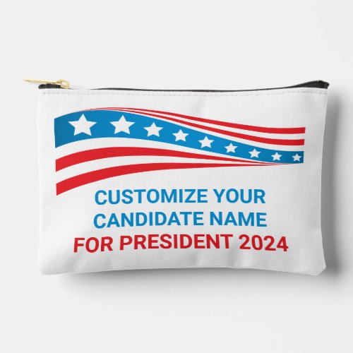 Custom Political Campaign 2024 American Flag Accessory Pouch