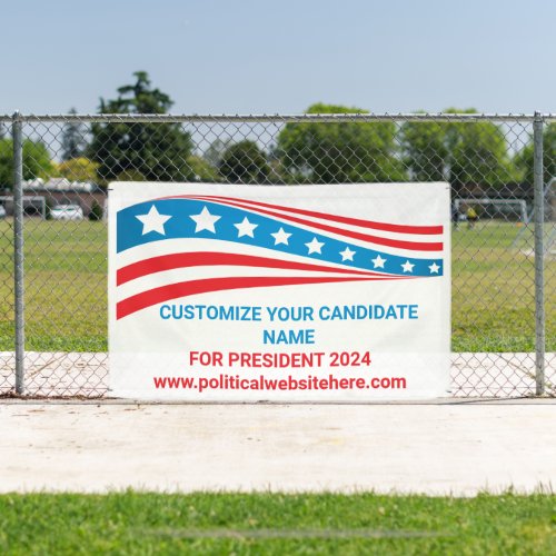 Custom Political Campaign 2024 American Flag Banner