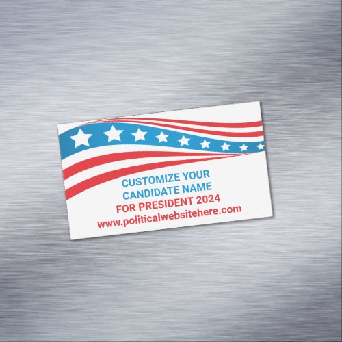 Custom Political Campaign 2024 American Flag Business Card Magnet