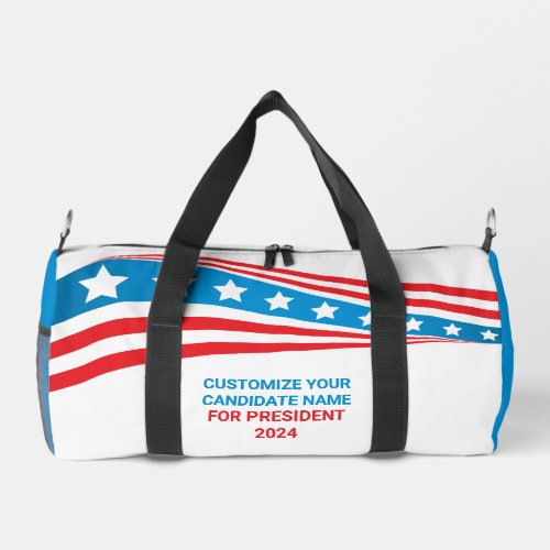 Custom Political Campaign 2024 American Flag Duffle Bag