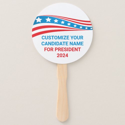 Custom Political Campaign 2024 American Flag Hand Fan