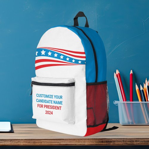 Custom Political Campaign 2024 American Flag Printed Backpack