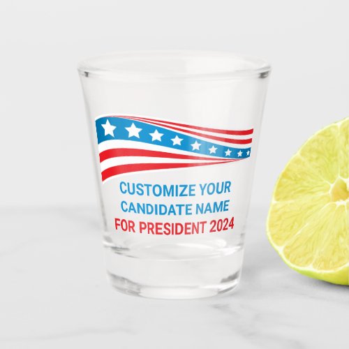 Custom Political Campaign 2024 American Flag Shot Glass