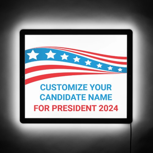 Custom Political Campaign 2024 American Flag Yard LED Sign
