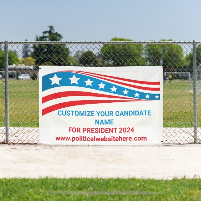 Custom Political Campaign American Flag Election Banner (Insitu)