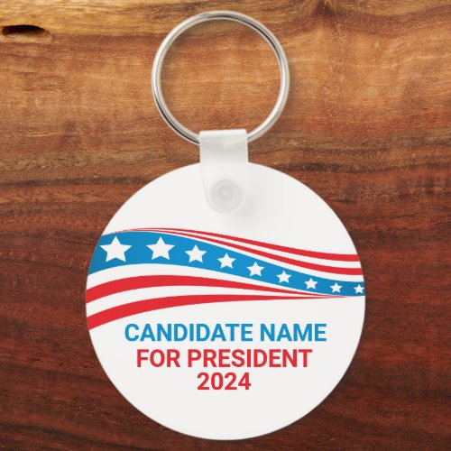 Custom Political Campaign American Flag Election Keychain