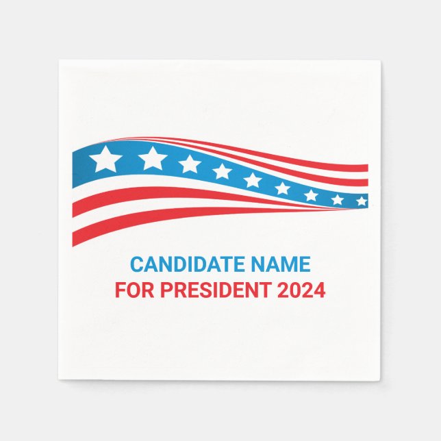 Custom Political Campaign American Flag Election Napkins (Front)