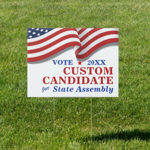 Custom Political Campaign American Flag Sign