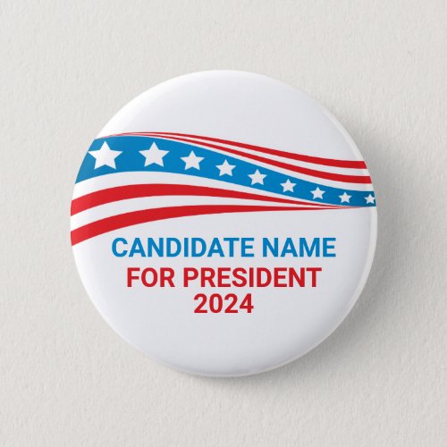 Custom Political Campaign American Flag Template Button