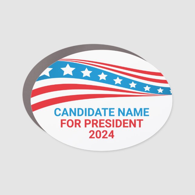 Custom Political Campaign American Flag Template Car Magnet (Front)