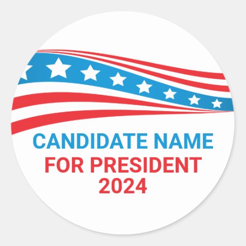 Custom Political Campaign American Flag Template Classic Round Sticker