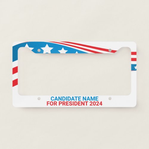 Custom Political Campaign American Flag Template License Plate Frame