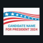 Custom Political Campaign American Flag Template Postcard<br><div class="desc">Customize your own political campaign postcards by adding your own name or another politician under these stars and stripes in red,  white,  and blue. Add a custom name for American president in 2024 or another political office in the USA.</div>
