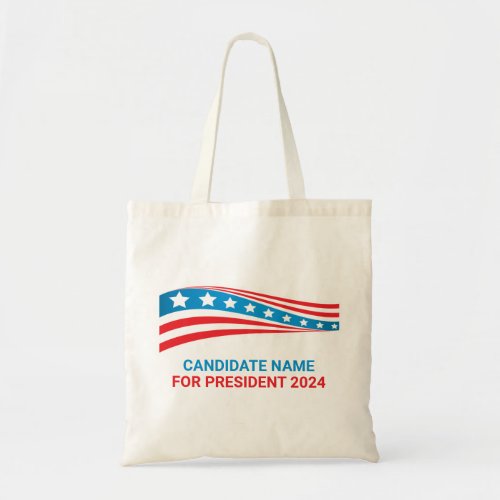 Custom Political Campaign American Flag Template Tote Bag