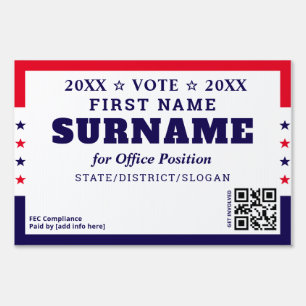 Custom Political Campaign Candidate Name Yard Sign