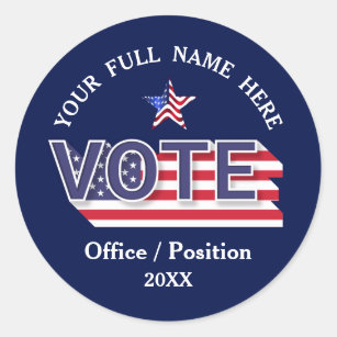 Custom Political Campaign  Classic Round Sticker