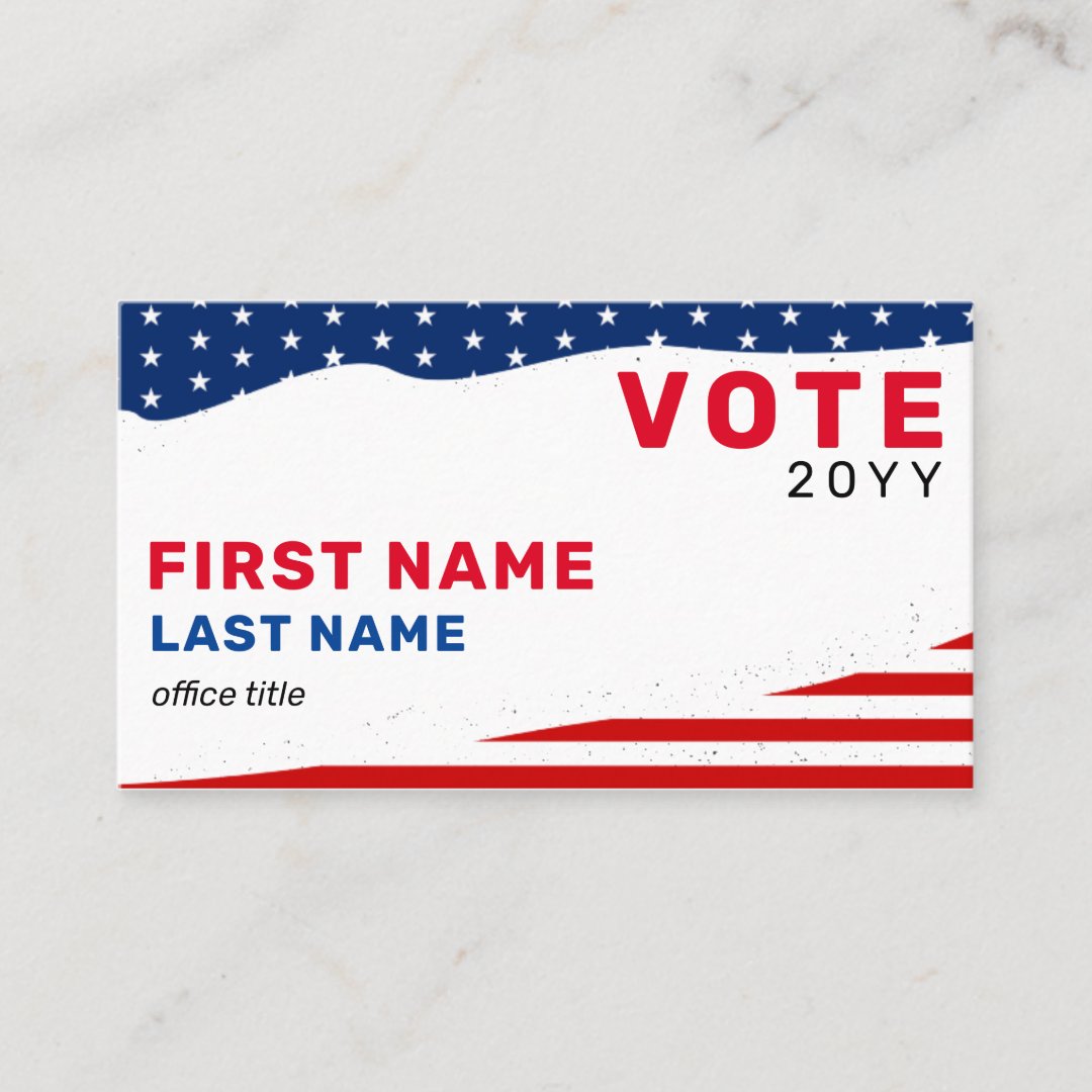 Custom Political Campaign Election Business Card | Zazzle