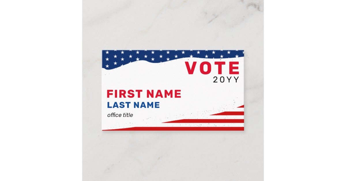 Custom Political Campaign Election Business Card Zazzle