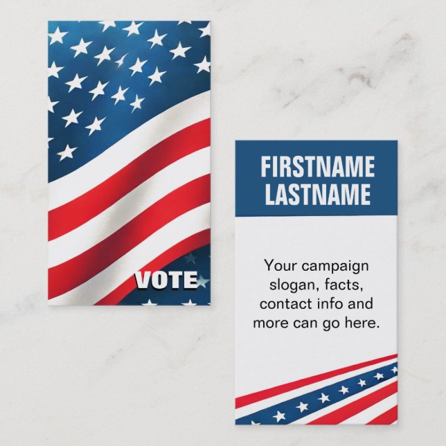 Custom Political Campaign Template Business Card (Front/Back)