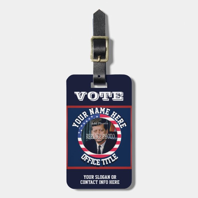 Custom Political Campaign Template  Luggage Tag (Front Vertical)