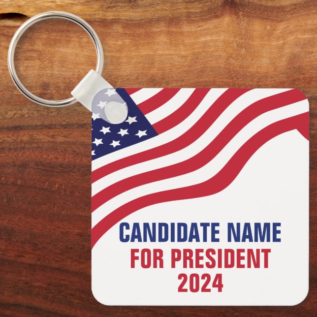 Custom Political Candidate 2024 Election Campaign  Keychain (Front)