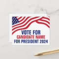 Custom Political Candidate 2024 Election Campaign Postcard | Zazzle
