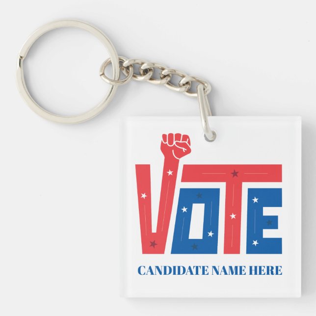 Custom Political Election Campaign Giveaways Keychain (Front)
