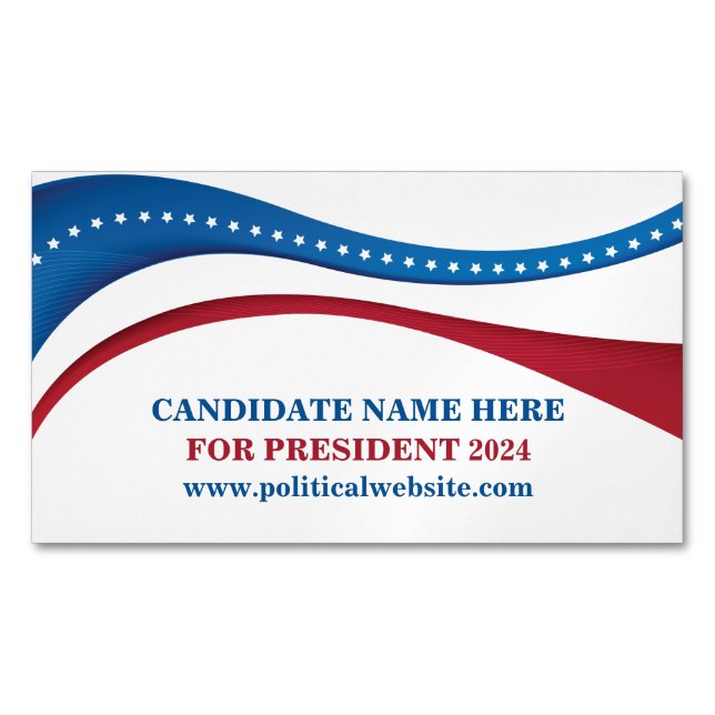 Custom Political Election Candidate 2024 Business Card Magnet (Front)