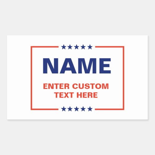 Custom Political Logo Trump Design Rectangular Sticker