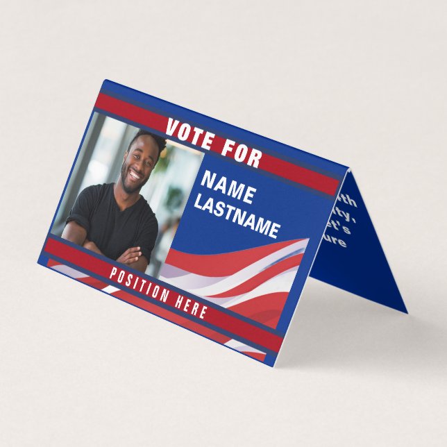 Custom Politics Campaign Template Business Card (Front)
