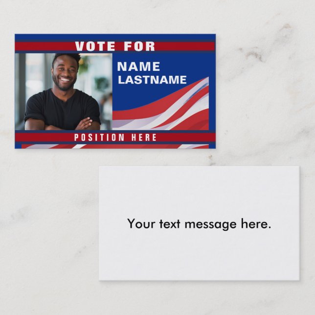Custom Politics Campaign Template Business Card (Front/Back)