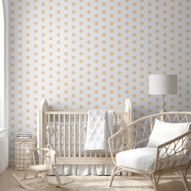 Custom Polka Dot Peach  Wallpaper (Kids)
