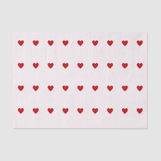 Custom Polka Dot Red White Background Monogram Tissue Paper (Front)