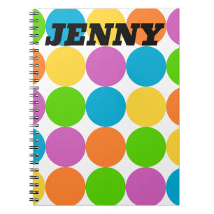 CUSTOM Polka Dots Mod 1960's Groovy Notebook