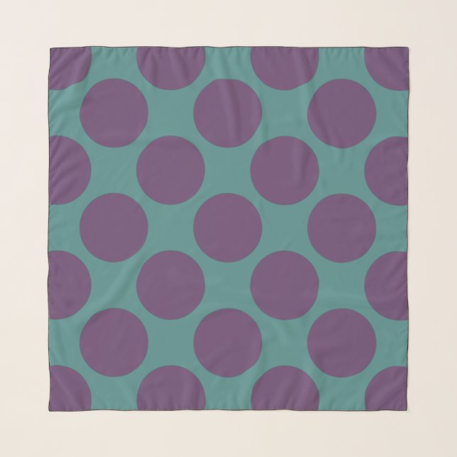 Custom Polka Dots on Teal Scarf (Front)