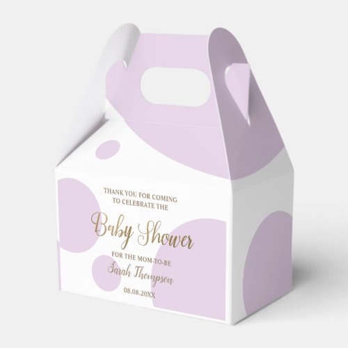Custom polkadot purple and white baby shower  favor boxes